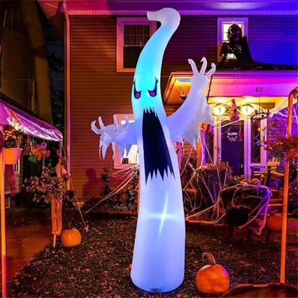 6 FT Halloween Inflatables Ghost Outdoor Decorations Blow Up Yard Scary - Picture 7 of 7